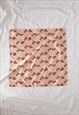 VINTAGE CHIC SQUARE FLORAL PRINTED SCARF IN PASTEL PINK