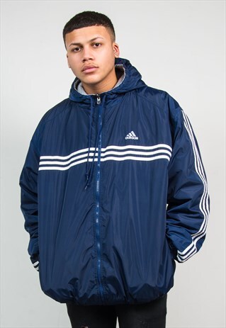VINTAGE ADIDAS JACKET REVERSIBLE WARM PADDED WINTER