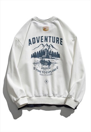 KALODIS LETTER PRINT ON THE BACK FAKE TWO-PIECE SWEATSHIRT