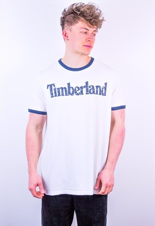 VINTAGE TIMBERLAND T-SHIRT IN WHITE
