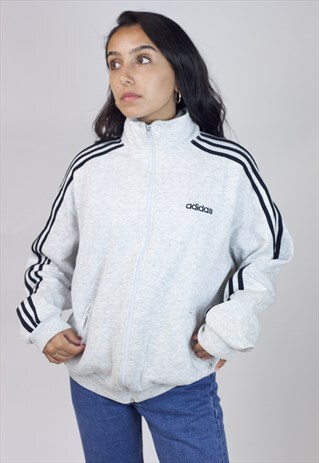 grey adidas zip up