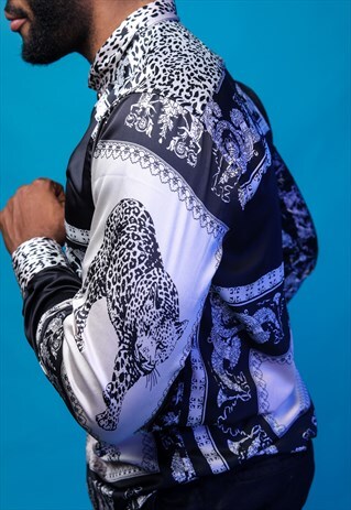 BENGALI PRINTED LONG SLEEVE BUTTONDOWN SILK SHIRT