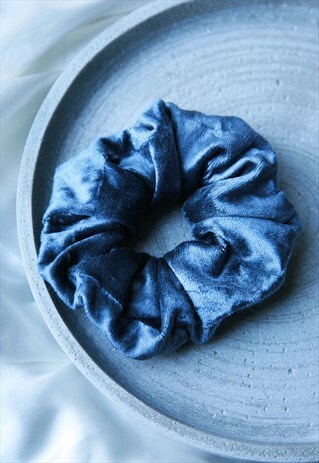 VELVET PETROL LUXE HAIR SCRUNCHIE
