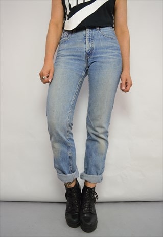 90S LEVI'S 611 ORANGE TAB MEDIUM BLUE WASH HIGH WAIST JEANS