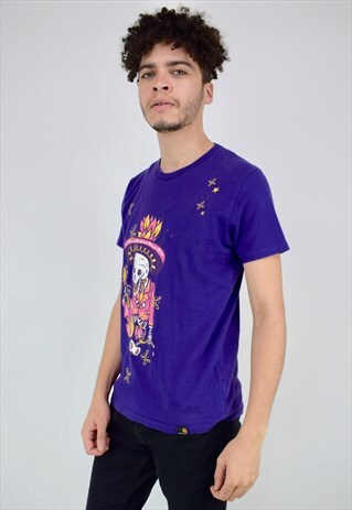 VINTAGE 90'S CARHARTT PURPLE SKELETON T-SHIRT