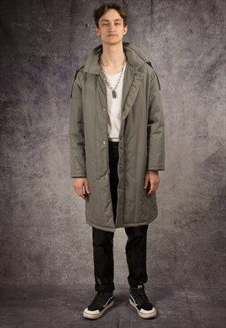 Vintage mens gray trench coat with zipp
