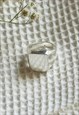 SILVER SIGNET SQUARE RING