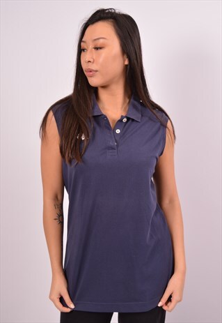 VINTAGE KAPPA POLO SHIRT SLEEVELESS BLUE
