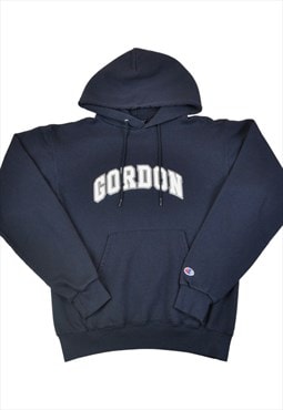 Vintage Champion Gordon Hoodie Sweatshirt Navy Small