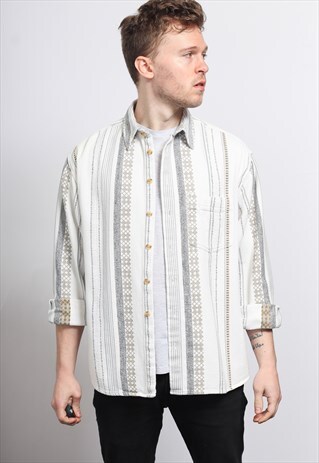 VINTAGE AZTEC PATTERNED SHIRT