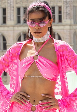 PINK GLITTER BANDEAU