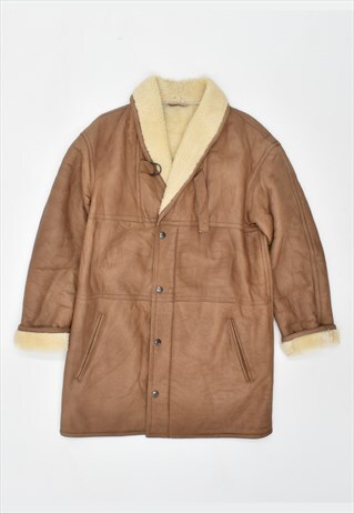 VINTAGE 90'S FAUX COAT BROWN