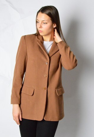 VINTAGE 90S CAMEL CASHMERE WOOL BLAZER