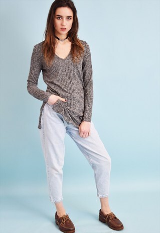 90'S RETRO MINIMALIST GRUNGE JAZZY KNIT BLOUSE TOP