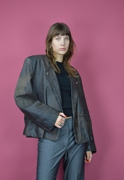 Vintage brown 80's leather jacket