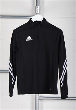 Vintage Adidas Track Jacket Black Tracksuit Sports Top XS
