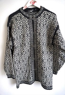 Vintage Norwegian Sweater Cardigan Pure wool Buttons down