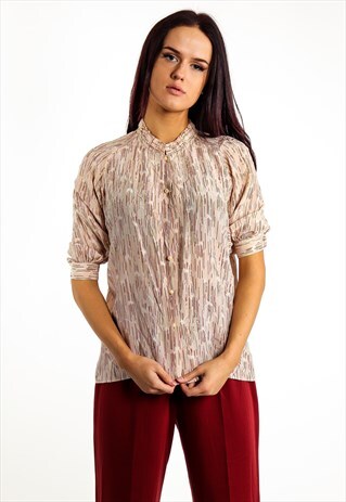 VINTAGE RUFFLE NECK BLOUSE ACBL54