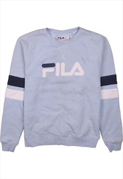 Fila 90's Spellout Crew Neck Sweatshirt Medium Blue