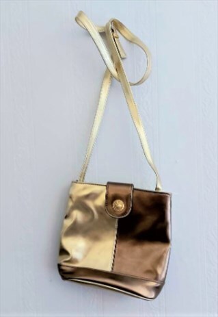 VINTAGE 1990S GOLD & BRONZE CROSSBODY BAG