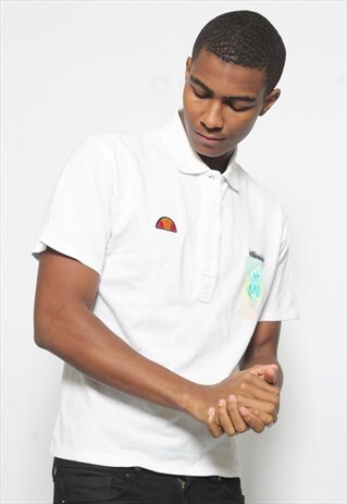 VINTAGE ELLESSE LOGO POLO SHIRT WHITE