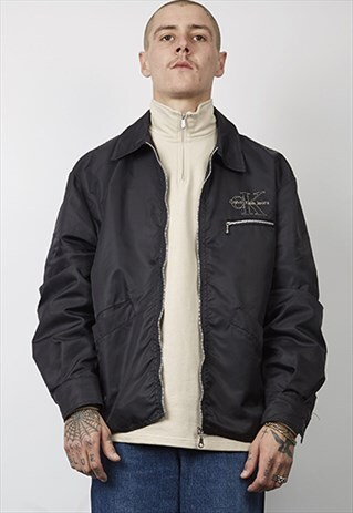 VINTAGE 90'S OVERSIZED CALVIN KLEIN BLACK SHELL JACKET