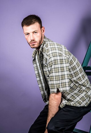 VINTAGE LEVI'S SHIRT IN GREEN CHECKS WITH SHORT-SLEEVES