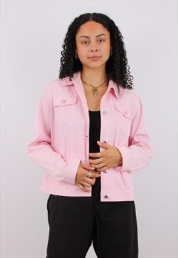 womens vintage chaps pink denim jacket