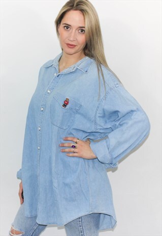 RARE POLO BEAR RALPH LAUREN DENIM SHIRT