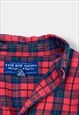 MEN'S VINTAGE RED AND BLUE CHEQUERED FLANNEL SHIRT