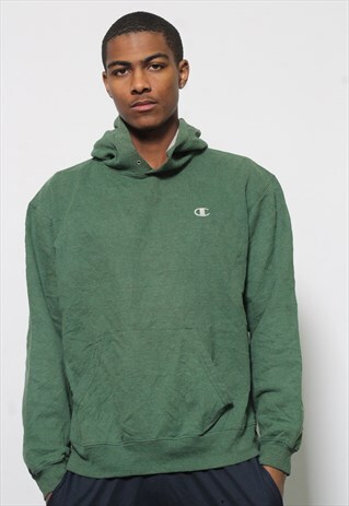 VINTAGE CHAMPION LOGO HOODIE GREEN