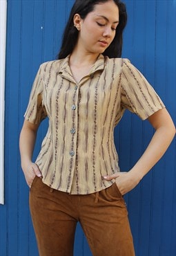 Short Sleeve Blouse in Brown