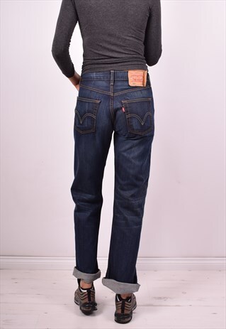 LEVI'S 501 WOMENS VINTAGE JEANS W29 L32 BLUE 90'S