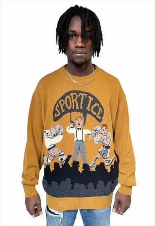 VINTAGE ICEBERG SPORT ICE BOXING MATCH JUMPER KNIT