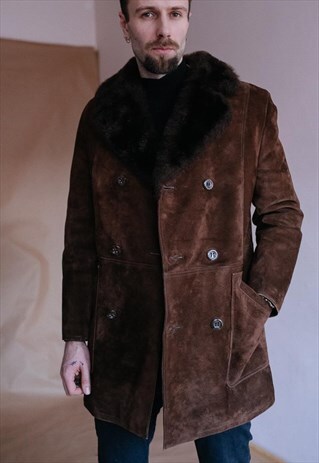 VINTAGE 70S SUEDE SHEARLING COAT