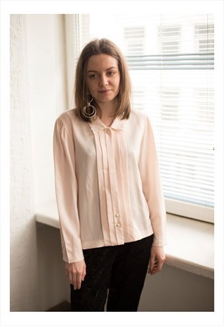 VINTAGE 60'S PASTEL PINK PLEATED FRONT SHIRT