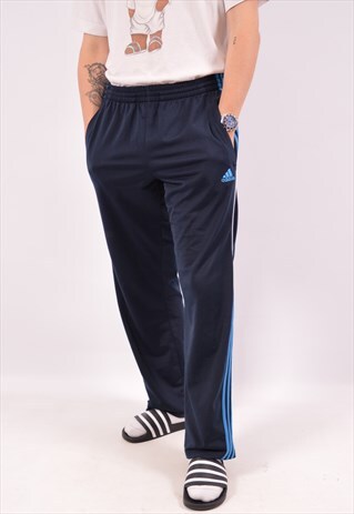 VINTAGE ADIDAS TRACKSUIT TROUSERS NAVY BLUE