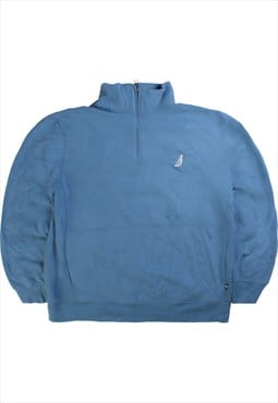 Vintage  Nautica Sweatshirt Quarter Zip Heavyweight Blue