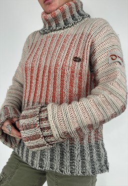 Vintage 90s ONeill Jumper Knit Chunky Sweater Turtleneck Y2k