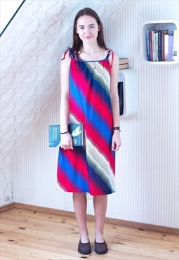 Bright striped sleeveless vintage dress