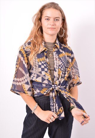 VINTAGE SISLEY SHIRT BLOUSE MULTI