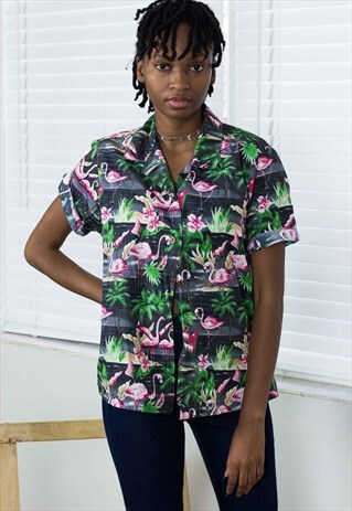 VINTAGE HAWAIIAN SHIRT LOGO 90S M 5.5