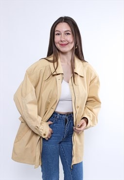 90s autumn trench coat with shoulder pads vintage casual