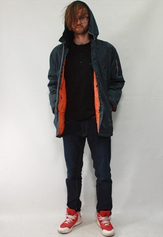 VINTAGE 90' AMAZING BEAUTIFUL WARM UNISEX NAVY BLUE JACKET