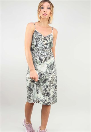VINTAGE 90S PATTERNED SUMMER SLIP DRESS