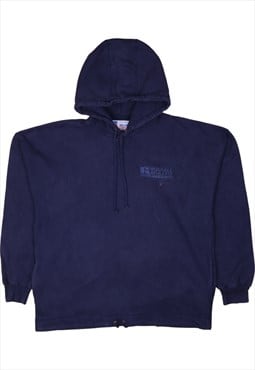 Vintage 90's Russell Athletic Hoodie Spellout Navy Blue
