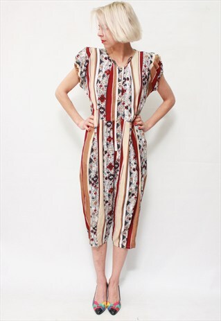VINTAGE 80'S BEAUTIFUL AMAZING COLORFULL SUMMER JUMPSUIT