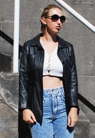 VINTAGE BLACK LEATHER JACKET