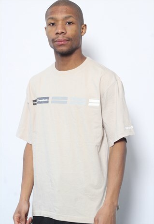VINTAGE REEBOK LOGO T-SHIRT BEIGE
