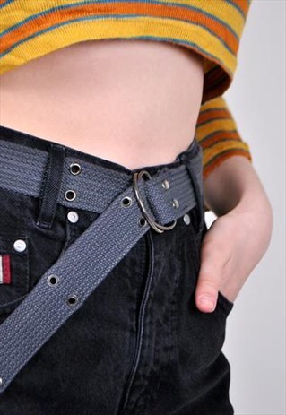 80S OVERSIZE GREY BELT, VINTAGE WOMEN CASUAL ACCESSORIES